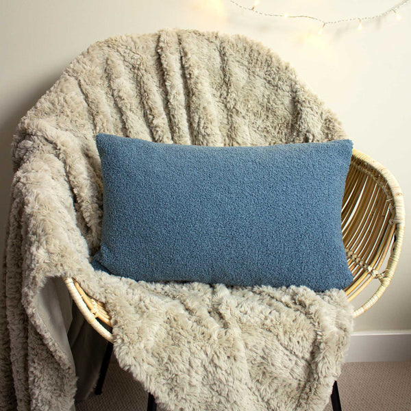 Malham Fleece Rectangular Cushion Cover Wedgewood