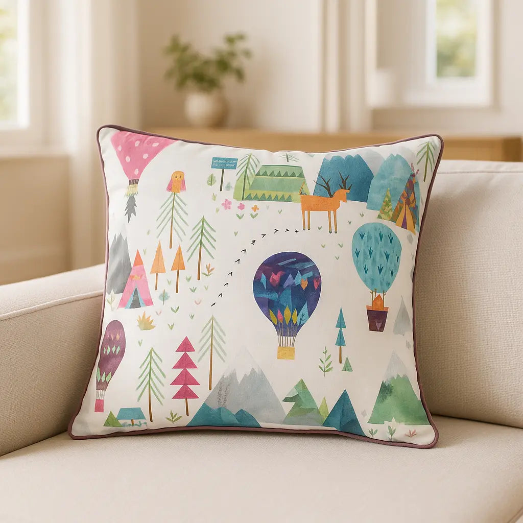 Away We Go Velvet Candyfloss Cushion Cover 55cm x 55cm