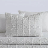 Crinkle Stripe Textured White Recycled Duvet Cover Set 3