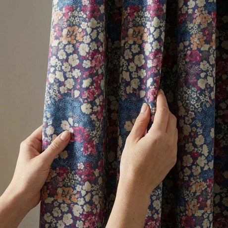 Bessie Floral Pencil Pleat Tape Top Curtains 3