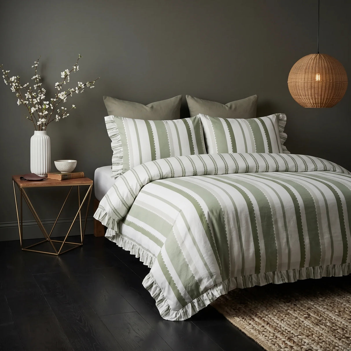Maya Green Duvet Cover Bedding Set