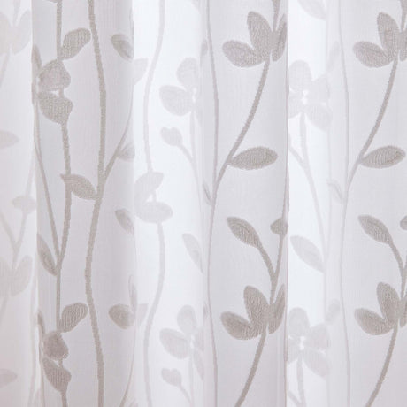 Dreams & Drapes Sophia Floral Jacquard Lined Voile Pencil Pleat Curtains 3