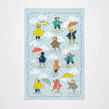 Raining Cats & Dogs 100% Cotton Tea Towel 3