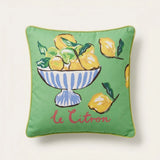 Lemon Fruit Bowl 100% Cotton Outdoor Filled Cushion / Cover 17" x 17" 3