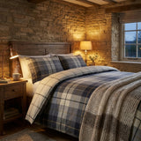 Lomond Check Flannelette Duvet Cover Set by Rapport Home