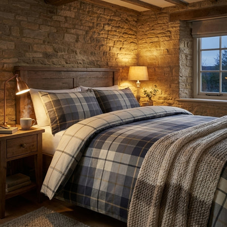 Lomond Check Flannelette Duvet Cover Set by Rapport Home