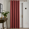 Strata Woven Thermal Door Curtain 66 x 84 Inch - Terracotta