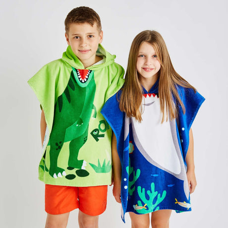 Shark Kids Hooded Towel Poncho by Catherine Lansfield