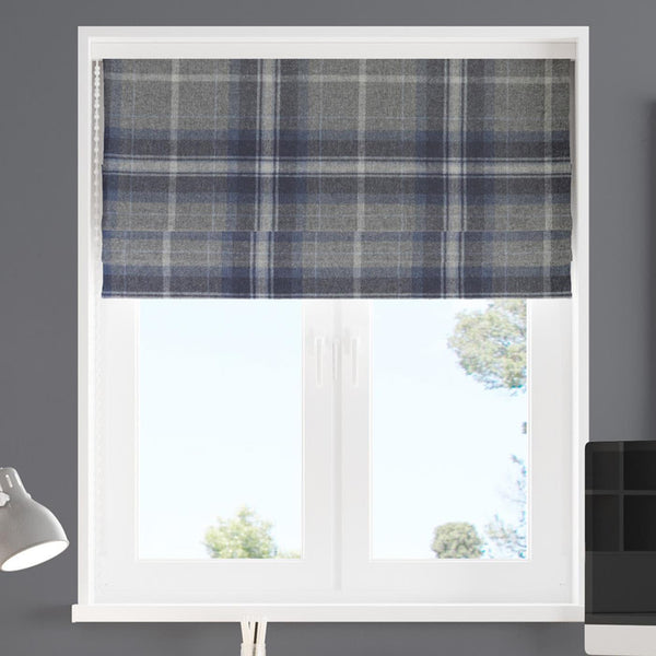 Ambodach Border Made to Measure Blinds (Grampian) + 69cm x 124cm - Thermal - Exact - Right