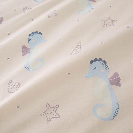 Seahorses Reversible Pink Duvet Cover Set