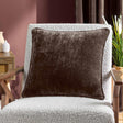 Heavy Chenille Velvet Cushion Cover 20" x 20" - Brown