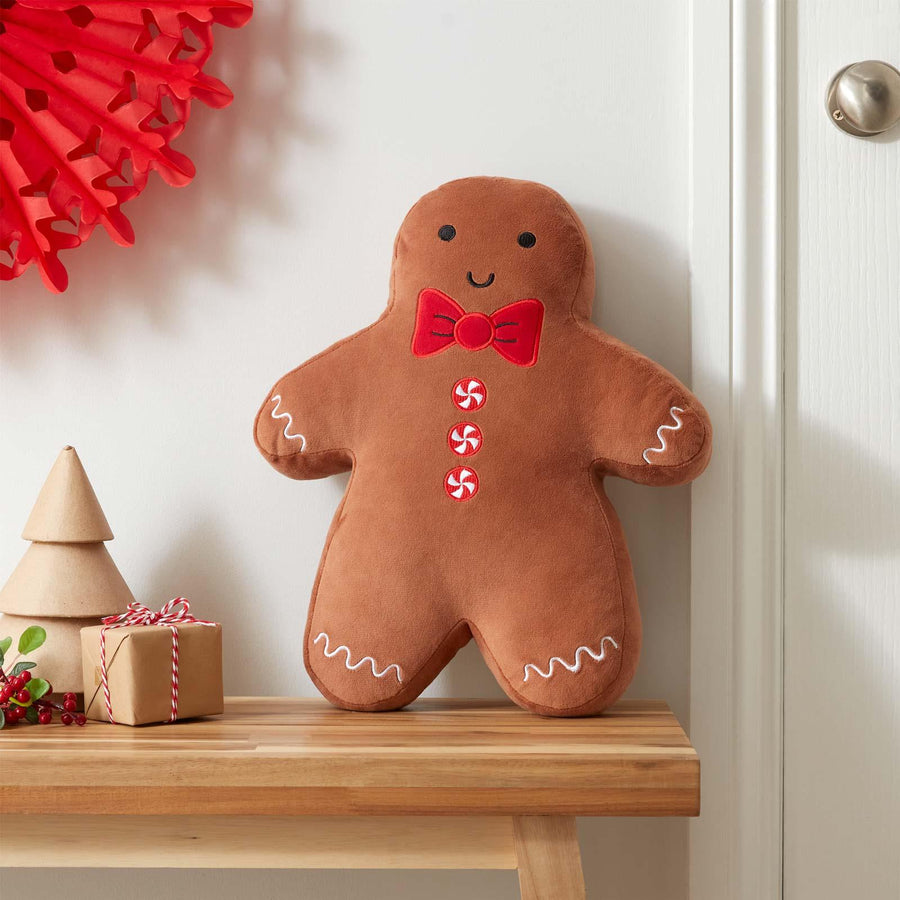 Gingerbread shaped Christmas cushion