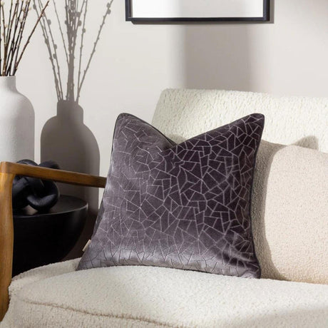 Malans Cut Velvet Cushion Cover 18" x 18" - Stargazer Grey