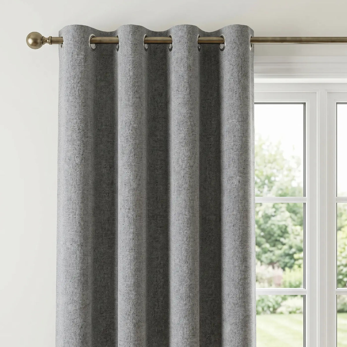 Austin Lined Blackout Eyelet Curtains - Grey image 2