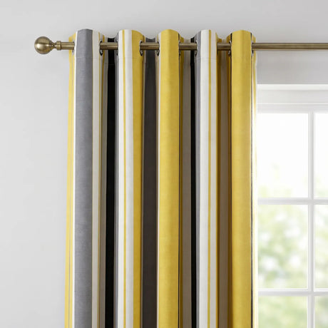 Whitworth Stripe Lined Eyelet Curtains 11
