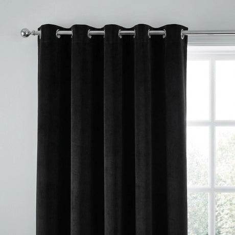 Hampton Velvet Blackout Eyelet Curtains 2
