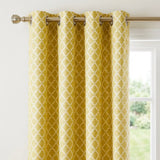 Cotswold Jacquard Eyelet Ring Top Curtains - Ochre image 2