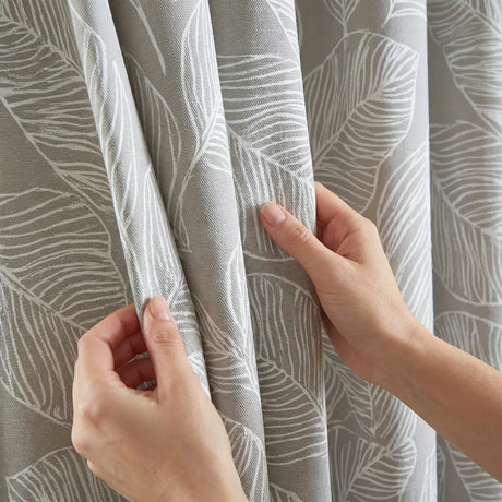 Matteo Leaf Ready Made Cotton Eyelet Curtains 12