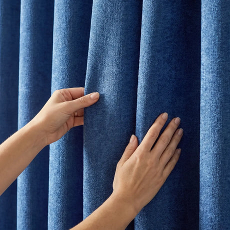 Chenille Blackout Lined Eyelet Curtains 6