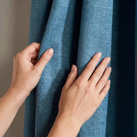 Matrix Thermal Dim Out Tape Top Pencil Pleat Curtains - Teal image 3
