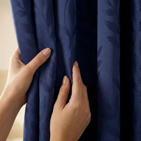Tivoli Leaf Jacquard Lined Tape Top Pencil Pleat Curtains 12