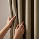 Elise Blackout Room Darkening Eyelet Curtains - Beige image 3