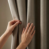 Chenille Blackout Tape Top Pencil Pleat Curtains - Silver image 3