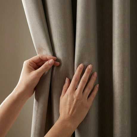 Chenille Blackout Tape Top Pencil Pleat Curtains 15