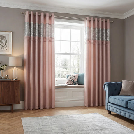 Charleston Glitter Eyelet Curtains 1