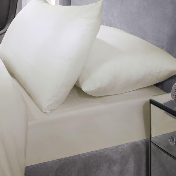 400 Thread Count Cotton Cream Fitted Sheet - Ideal