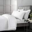 Bianca 400 Thread Count Cotton Sateen Double Duvet Cover Set with Pillowcases White