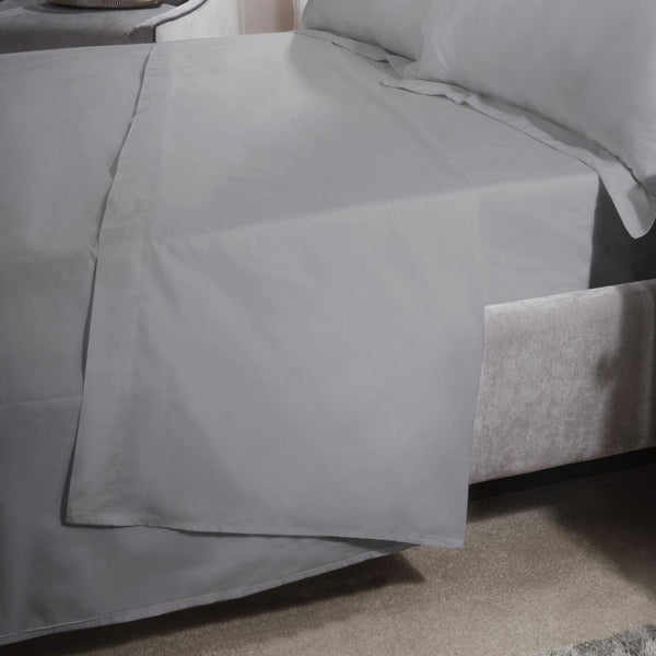 400 Thread Count Cotton Silver Flat Sheet - Ideal