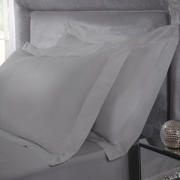 400 Thread Count Cotton Silver Oxford Pillowcase Pair - Ideal