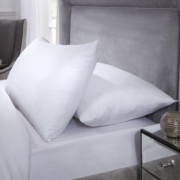 400 Thread Count Cotton White Pillowcase Pair - Ideal