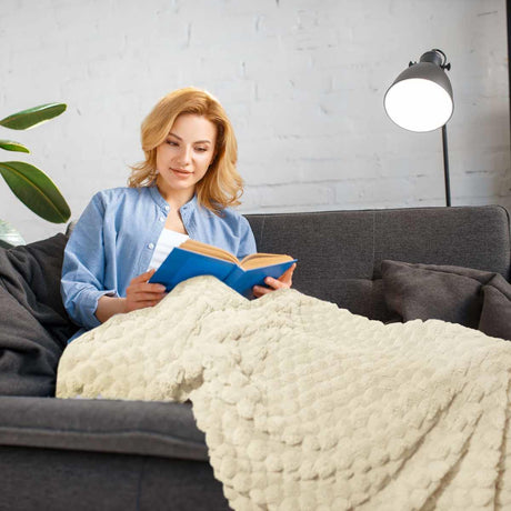 Lush Luxurious Fluffy Faux Rabbit Fur Throw Blanket by Emma Barclay