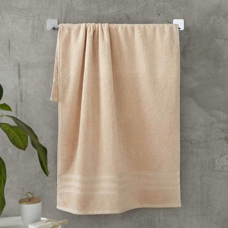 Catherine Lansfield Zero Twist Cotton 500gsm Bath Sheet Towel Bale Pair - Natural