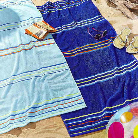 Catherine Lansfield Rainbow 100% Cotton Beach Towel Pair 75x150cm