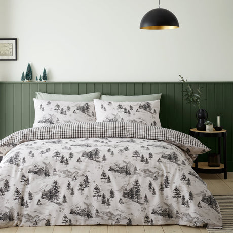 Catherine Lansfield Alpine Village Brushed Cotton Flannelette Duvet Cover Set