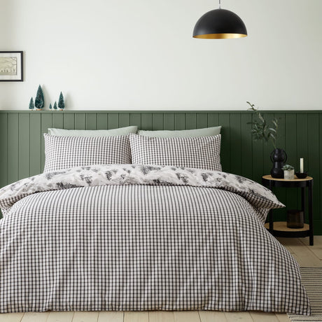 Catherine Lansfield Alpine Village Brushed Cotton Flannelette Duvet Cover Set - Brushed Alpine Fleece Duvet Set