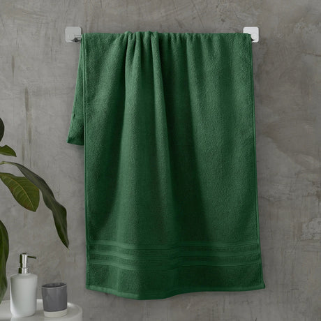 Catherine Lansfield Zero Twist Cotton 450 GSM 100x140cm Bath Sheet Pair - Dark Green