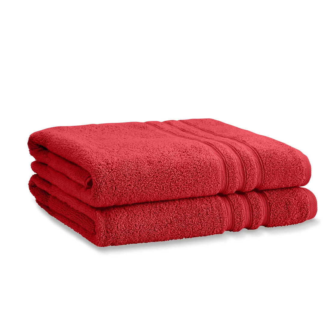 Catherine Lansfield Zero Twist 450gsm Raspberry 100% Cotton Bath Sheet Towel Bale Pair