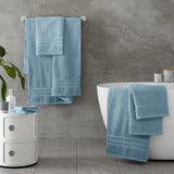 Catherine Lansfield Zero Twist Cotton 450 GSM 100x140cm Bath Sheet Pair - Blue - Zero Twist Blue Group