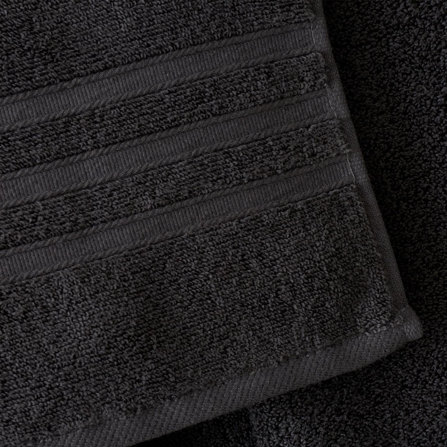 Catherine Lansfield Zero Twist 100% Cotton 450gsm Towels - Charcoal - Zero Twist Charcoal