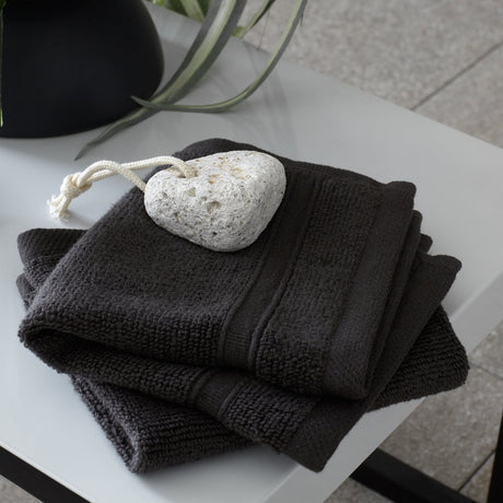 Catherine Lansfield Zero Twist 100% Cotton 450gsm Towels - Charcoal - Zero Twist Charcoal Face Cloth
