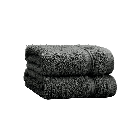 Catherine Lansfield Zero Twist 100% Cotton 450gsm Towels - Charcoal - Zero Twist Charcoal Face Cloth
