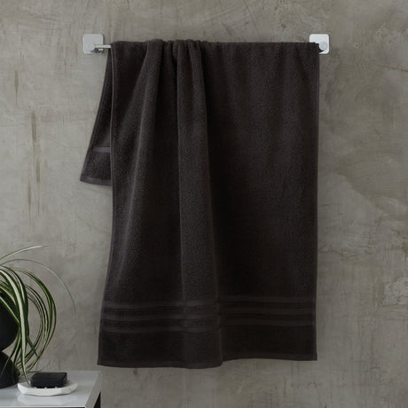 Catherine Lansfield Zero Twist Cotton 450gsm Bath Sheet Towel Bale Pair - Charcoal - Zero Twist Charcoal Towels