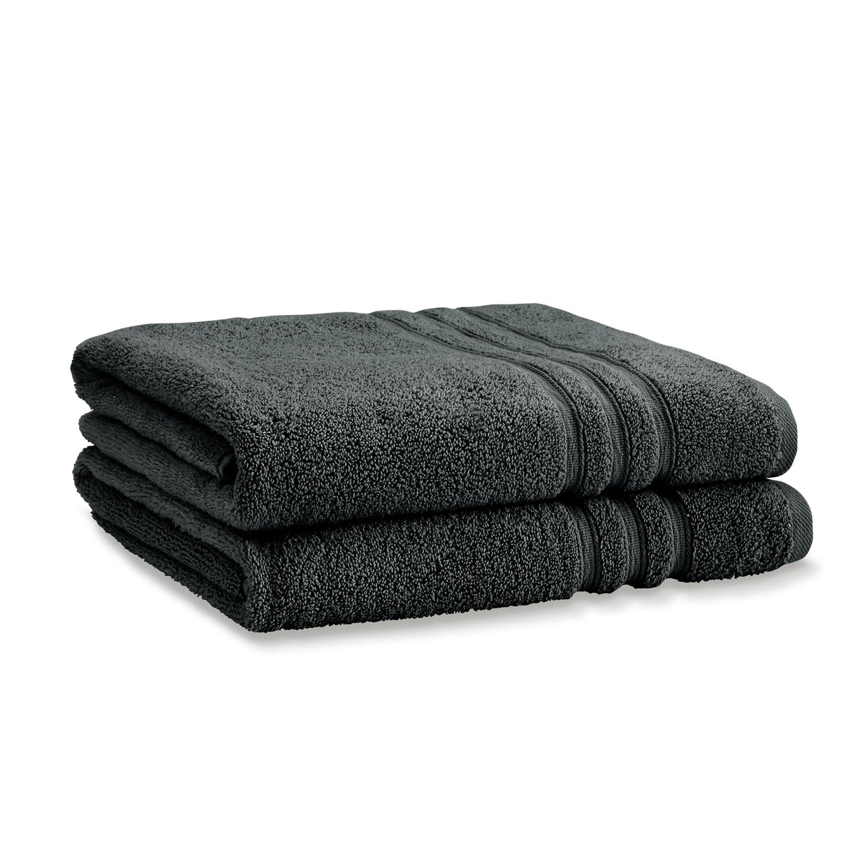 Catherine Lansfield Zero Twist 100% Cotton 450gsm Towels - Charcoal - Zero Twist Charcoal Towel Pair