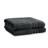 Catherine Lansfield Zero Twist Cotton 450gsm Bath Sheet Towel Bale Pair - Charcoal - Zero Twist Charcoal Towel Pair