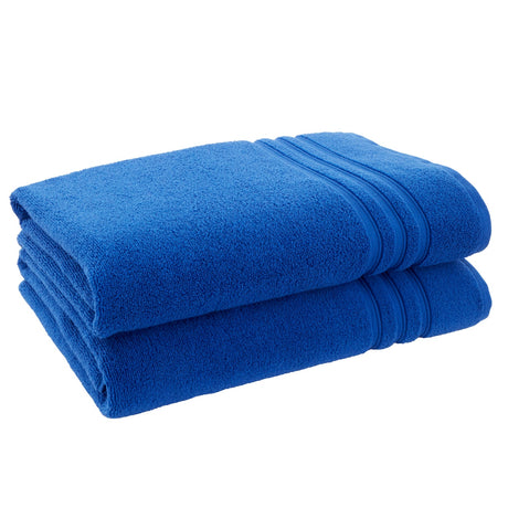 Catherine Lansfield Zero Twist 100% Cotton 450gsm Towels - Cobalt Blue - Zero Twist Cobalt Blue Bath Sheets