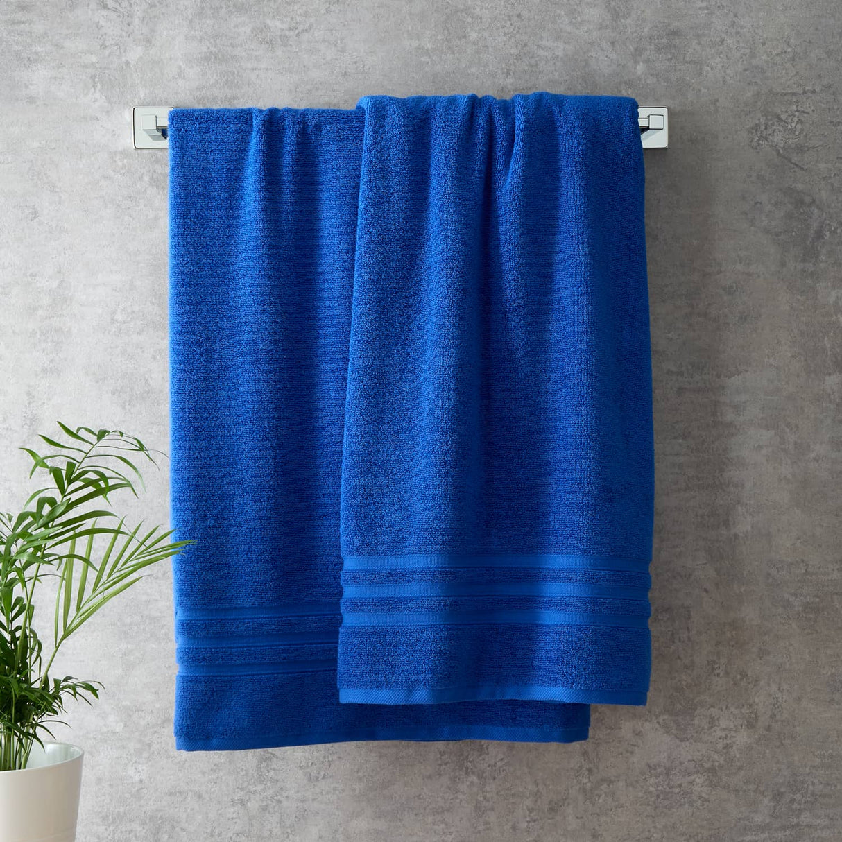 Catherine Lansfield Zero Twist 100% Cotton 450gsm Towels - Cobalt Blue - Zero Twist Cobalt Blue Towel